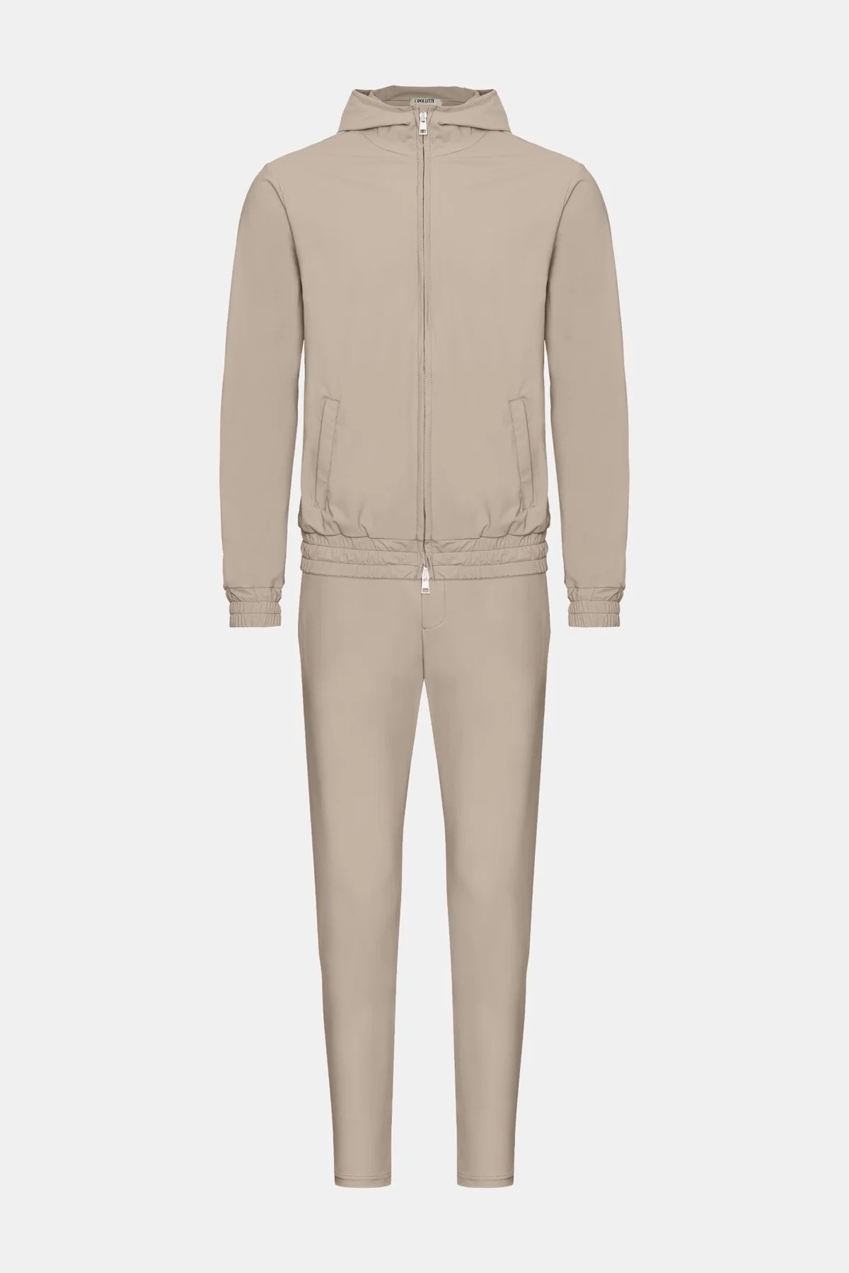 LIGHT BEIGE HOODED TECH SUIT