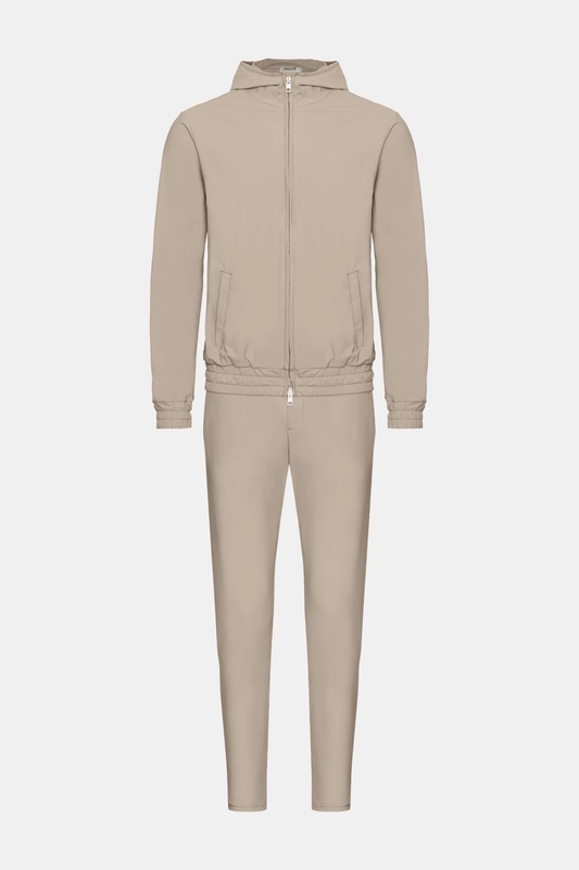 LIGHT BEIGE HOODED TECH SUIT