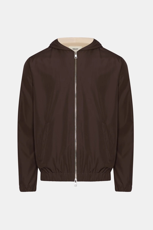 MOCHA BROWN HOODED BLEND JACKET