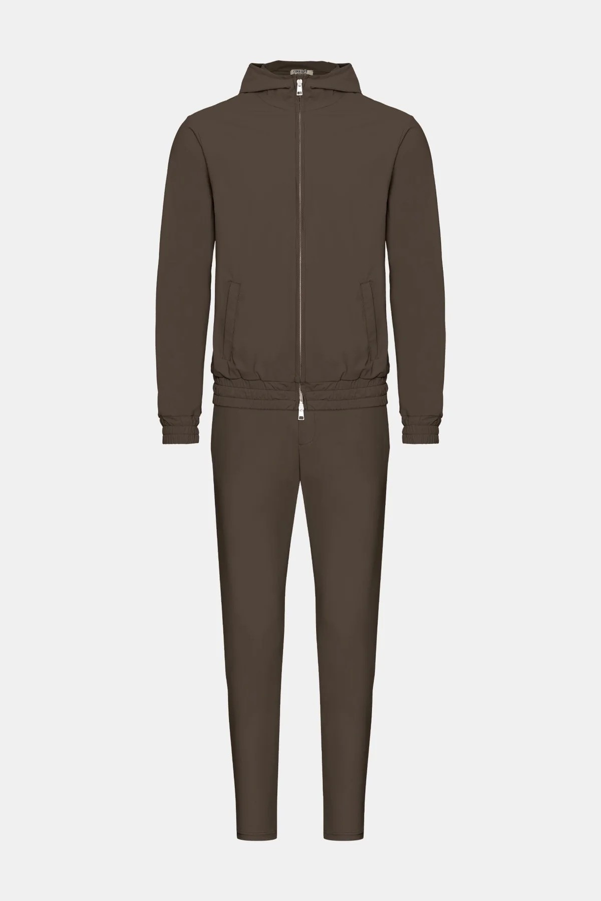 MOCHA BROWN HOODED TECH SUIT