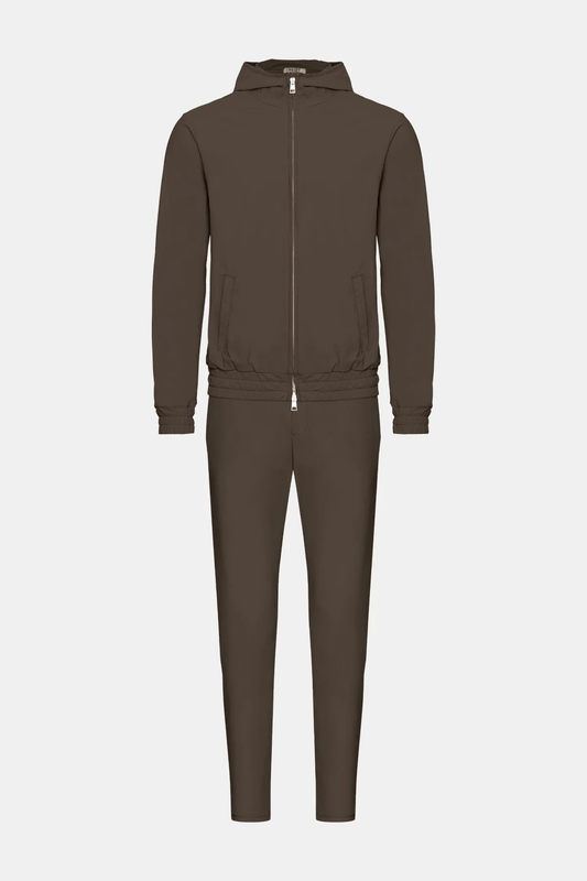 MOCHA BROWN HOODED TECH SUIT