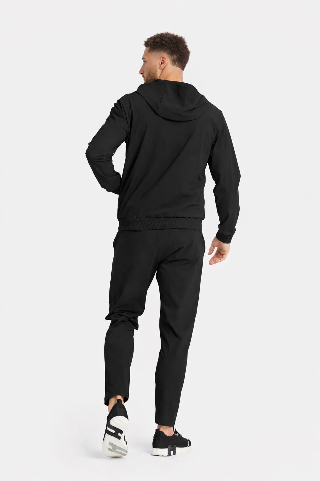 ONYX BLACK HOODED TECH SUIT