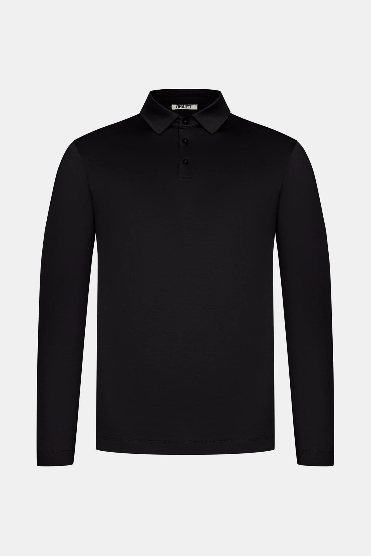 BLACK LONGSLEEVE POLO SHIRT